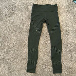 alo sz small green moto full length pant. Mesh moto detail